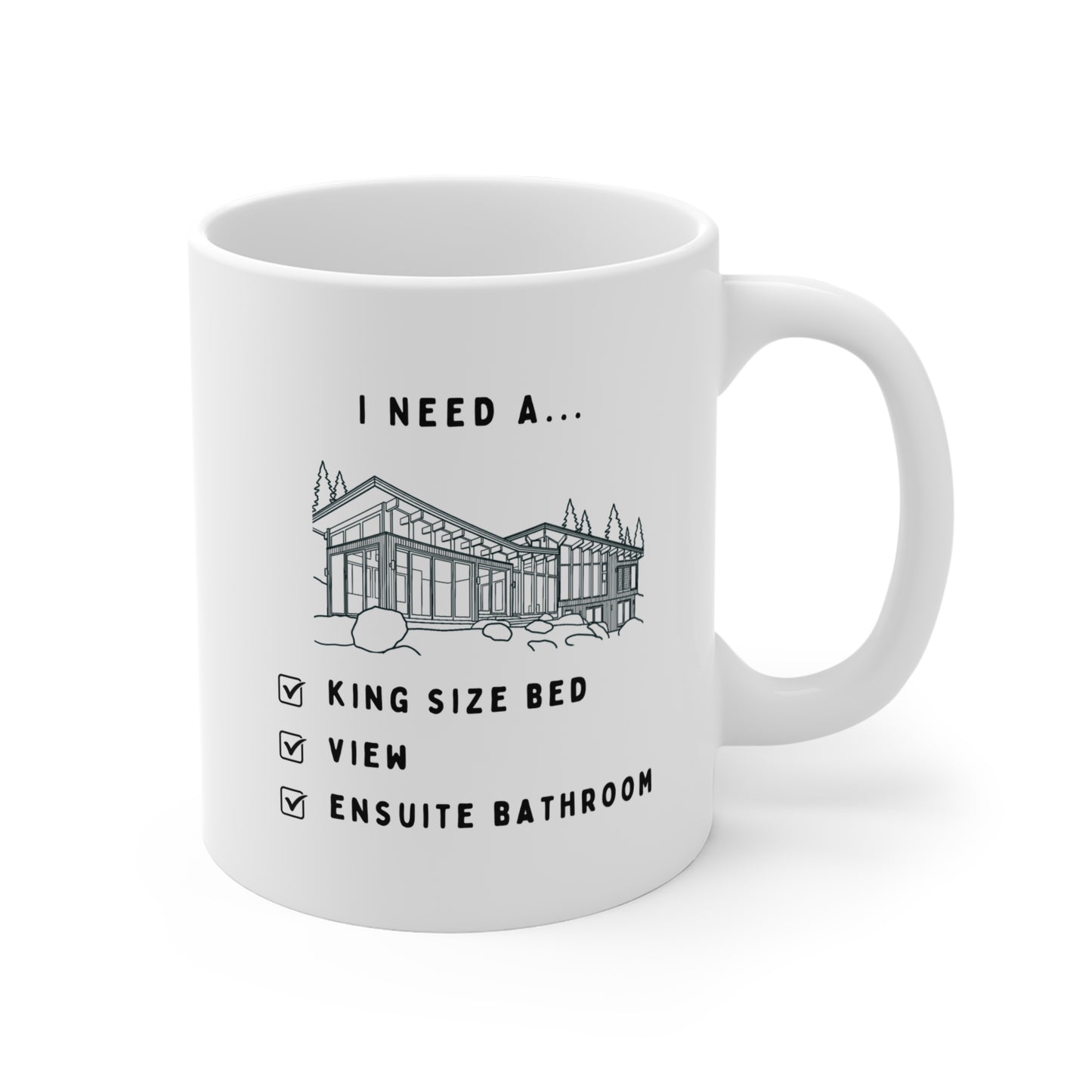 "I Need a King Size Bed" - Cottage - Funny Hockey Romance Coffee Mug