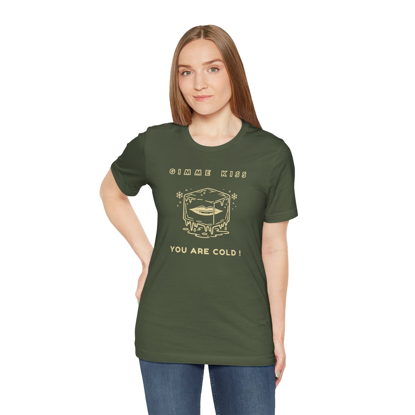 "Gimme Kiss, You Are Cold!" Cute Hockey Romance T-Shirt – Gift