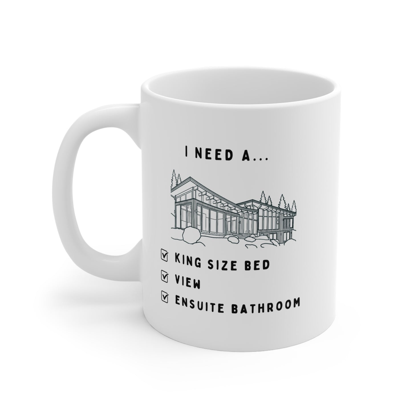 "I Need a King Size Bed" - Cottage - Funny Hockey Romance Coffee Mug