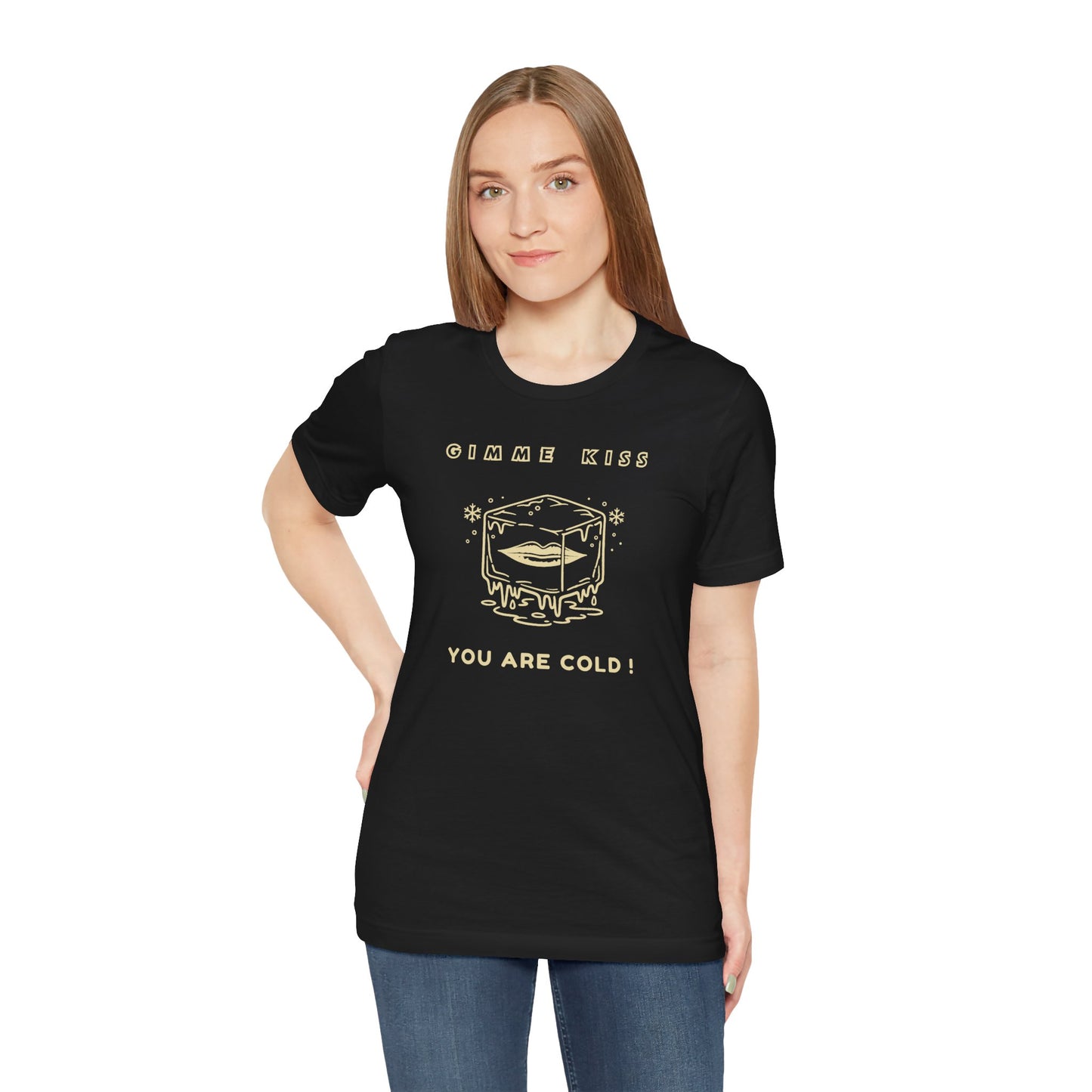 "Gimme Kiss, You Are Cold!" Cute Hockey Romance T-Shirt – Gift