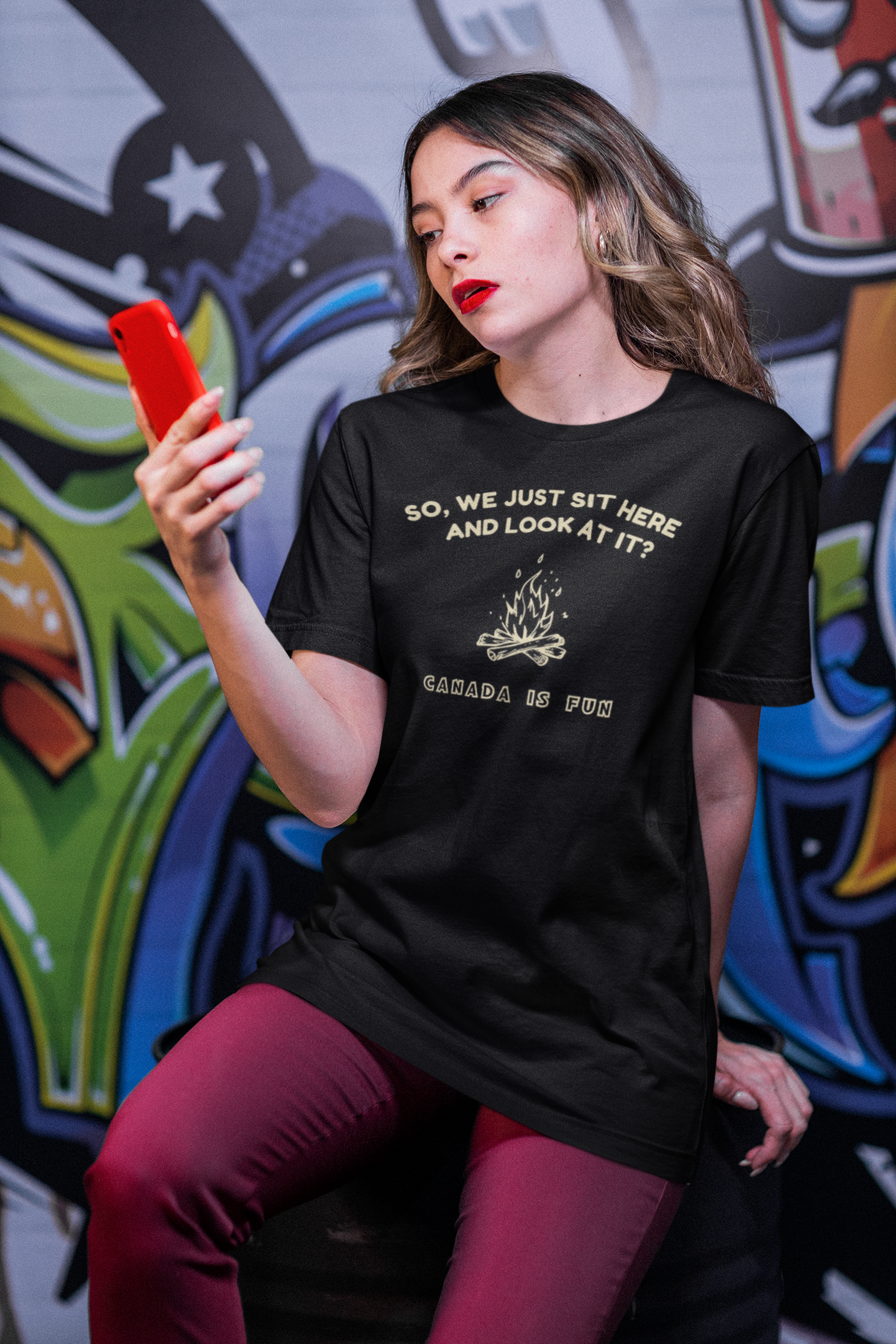 Cottage Fireplace T-Shirt — Outdoor romantic moment